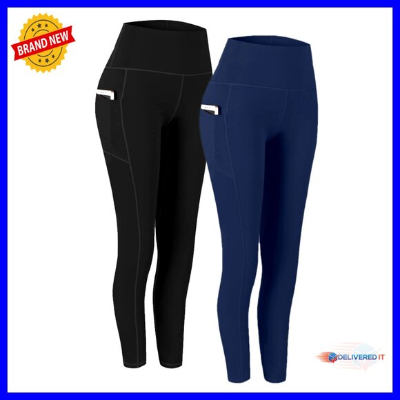 High Waist Yoga Pants with Pockets Tummy Control Workout Leggings